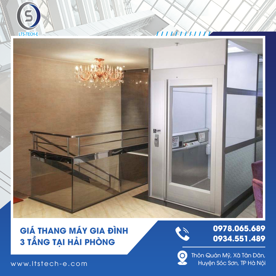 Cabin thang máy rộng rãi, đón sáng tự nhiên.