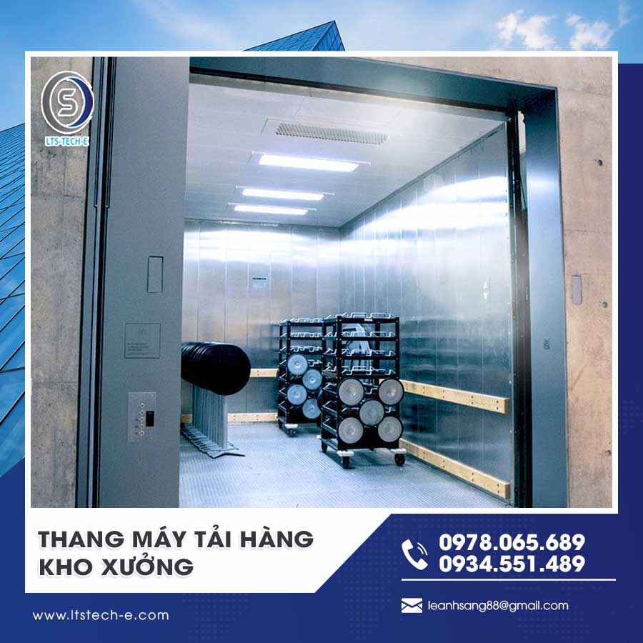 Thang máy tải hàng kho xưởng