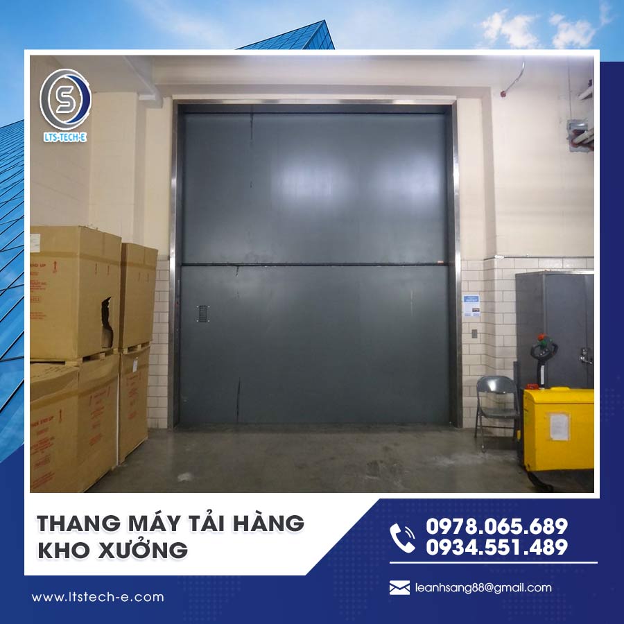 Thang máy tải hàng kho xưởng